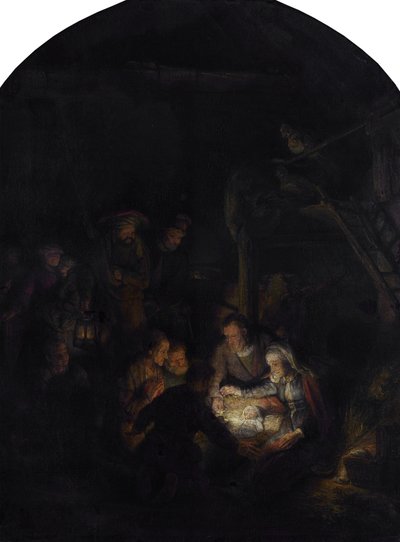Adoration of the Shepherds by Rembrandt van Rijn